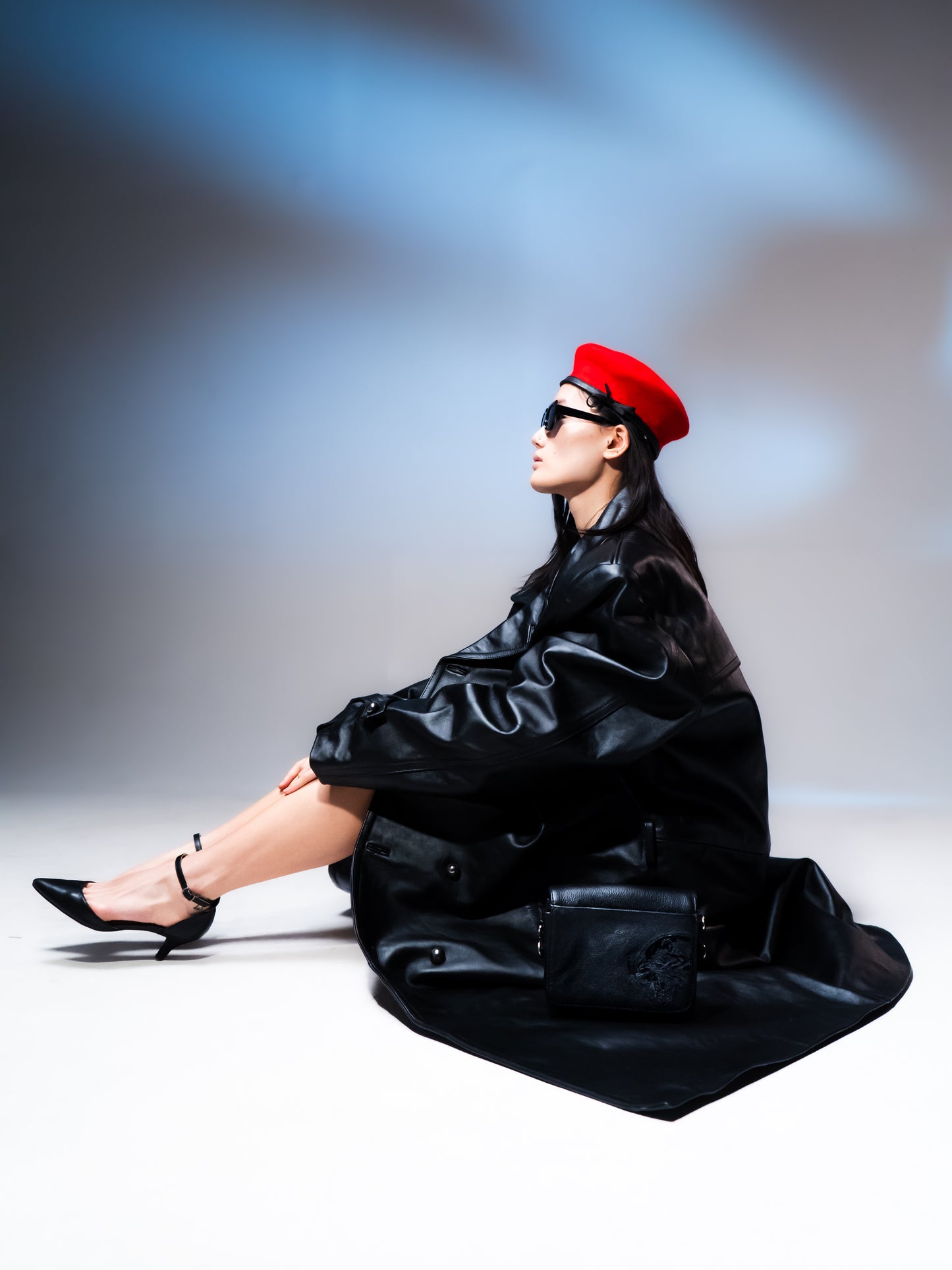 TOIRG Leather Trench Coat
