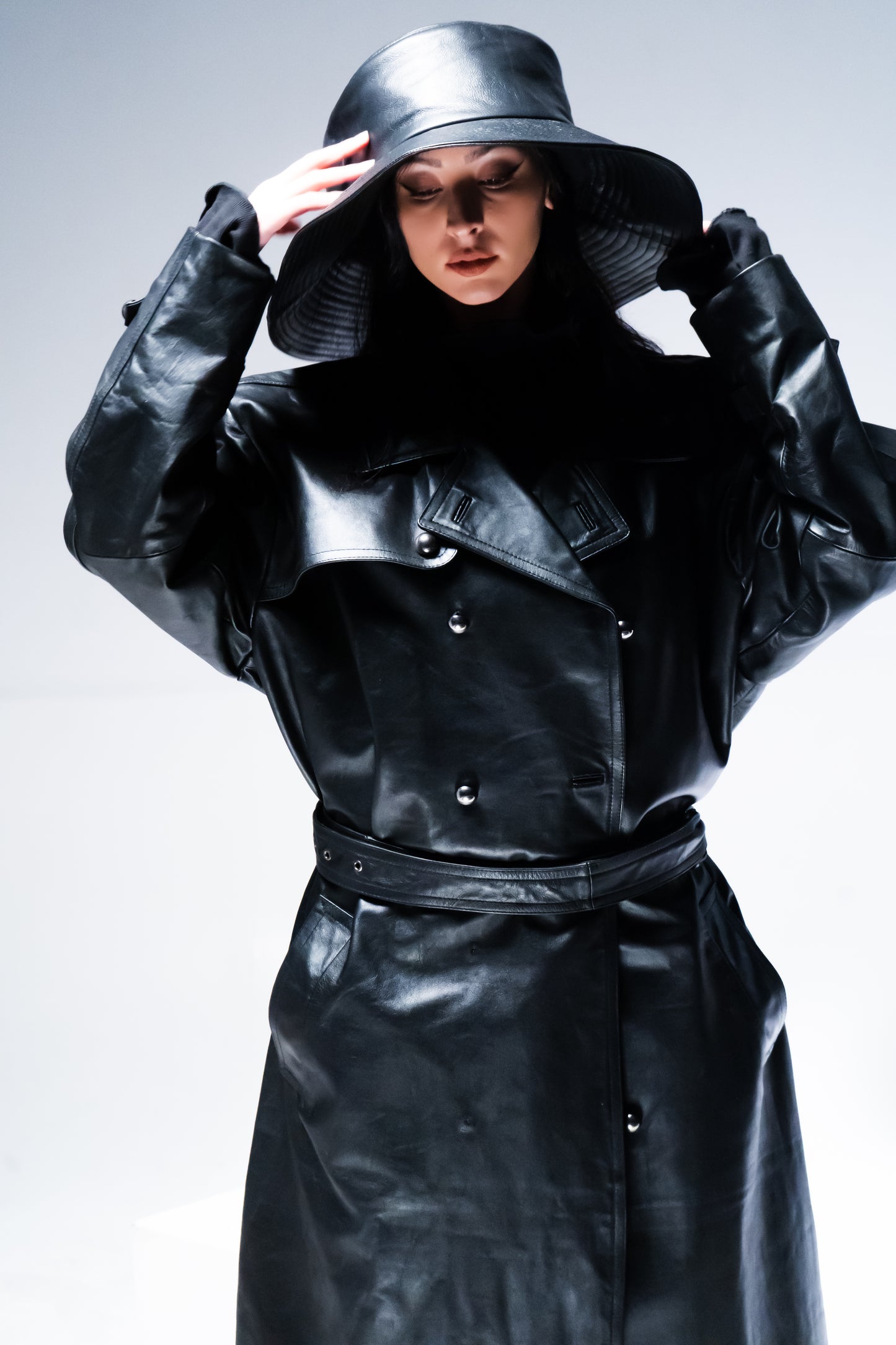 TOIRG Leather Trench Coat