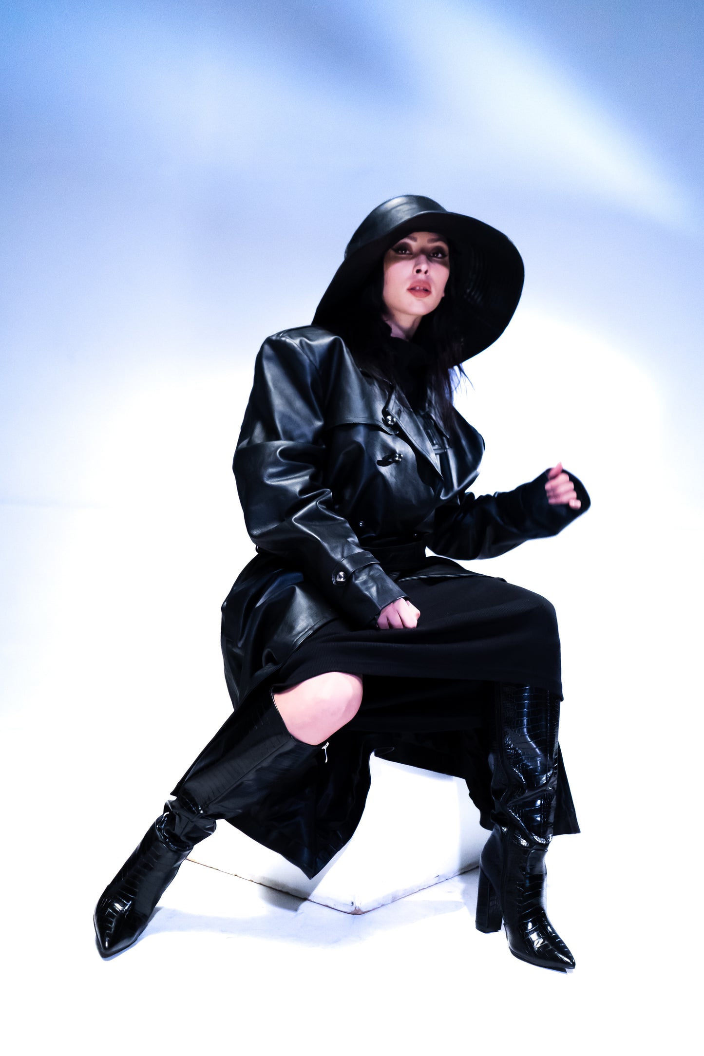 TOIRG Leather Trench Coat