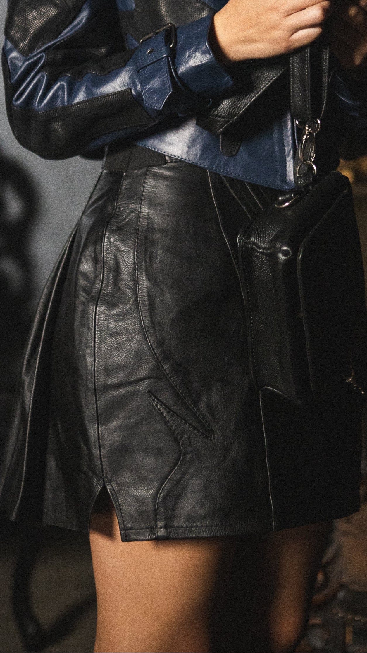 Womens "Thana" Leather Skirt