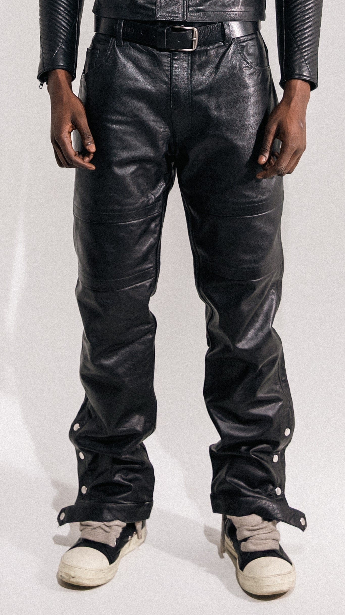 Snḏyt Stacked Leather Pants