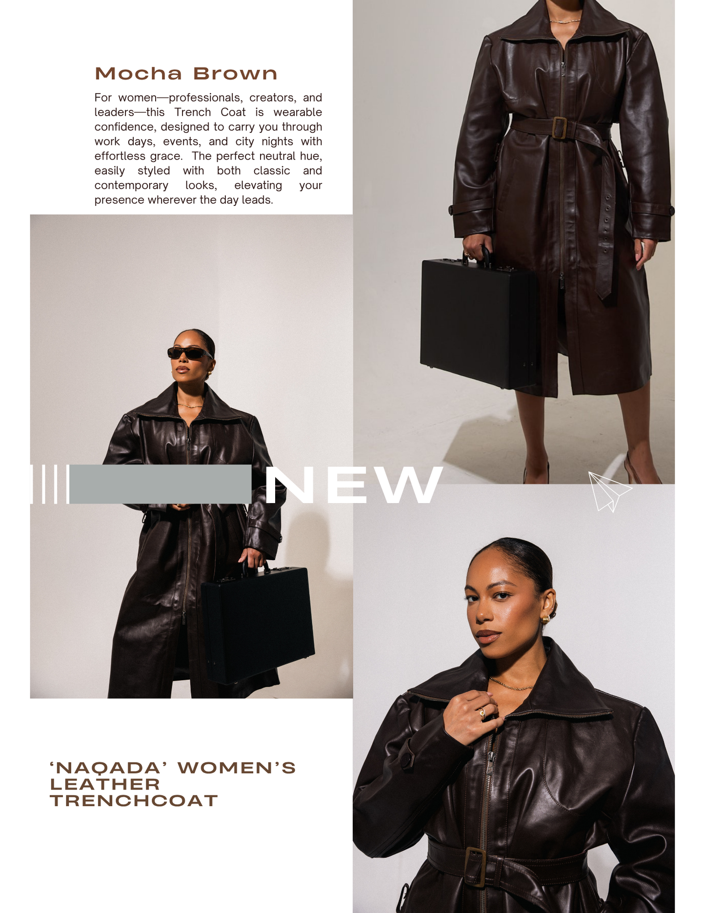 Naqada II Woman's Long Leather Trenchcoat