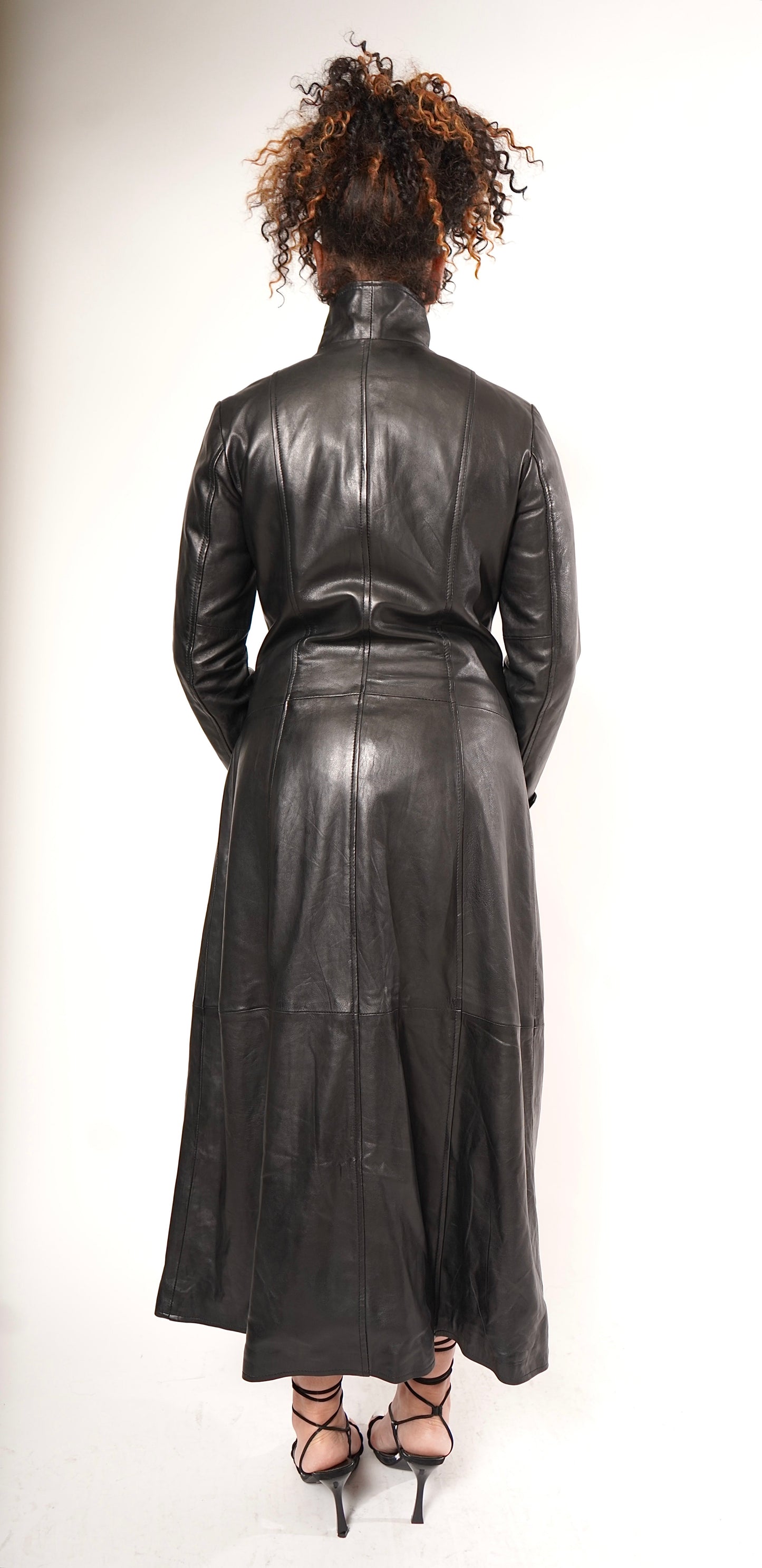 Naqada Women's Leather Trench Coat