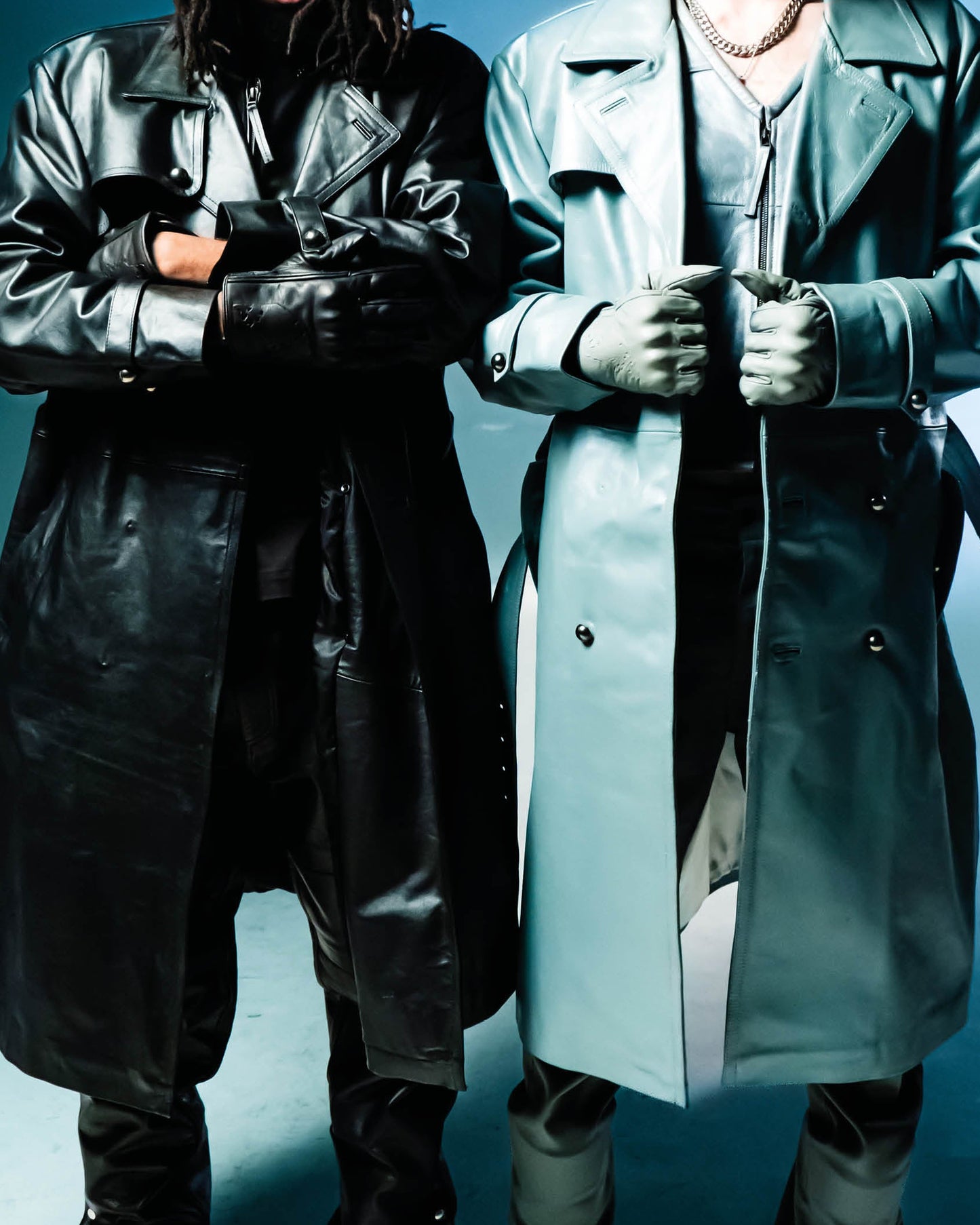 TOIRG Leather Trench Coat