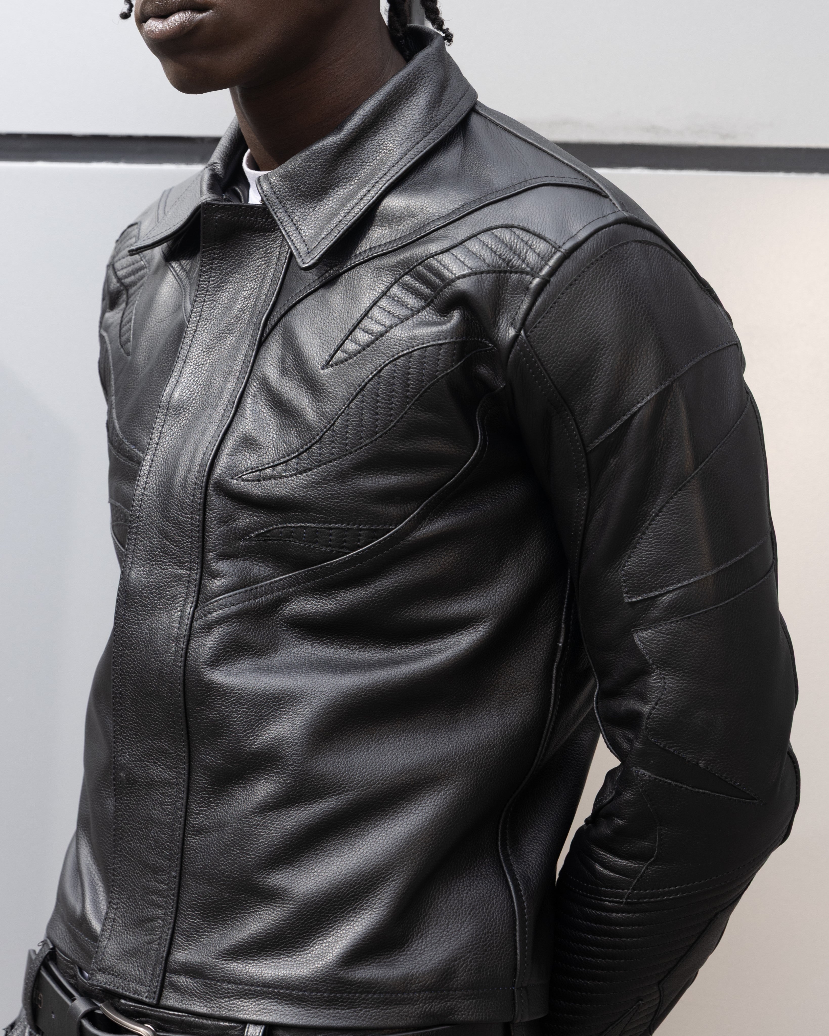 【希少】Sirito M black mitis porcus leather Primus Men's Long Sleeve Overshirt in Leather – GEECHI