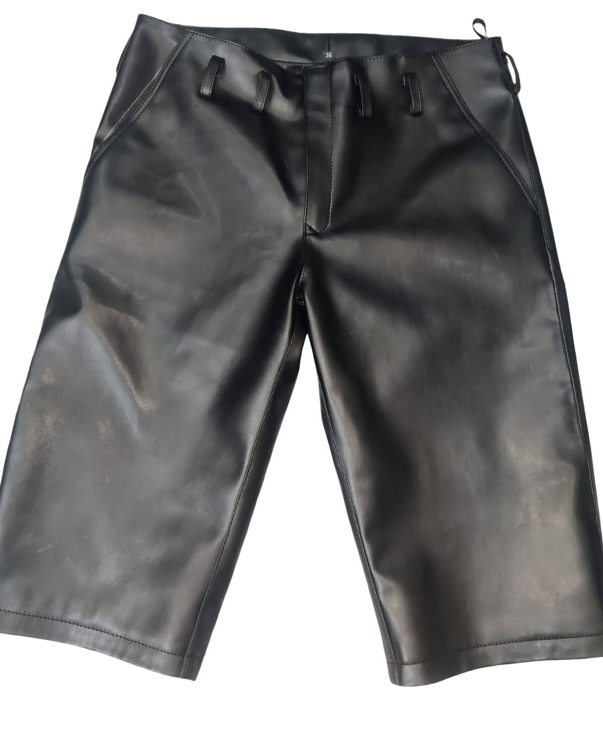 Leather Shorts Mens with Classic Long Car Short