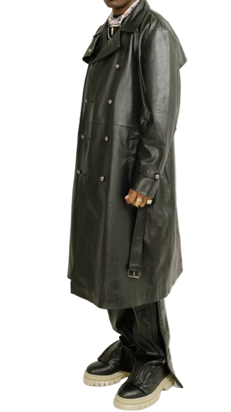 TOIRG Leather Trench Coat