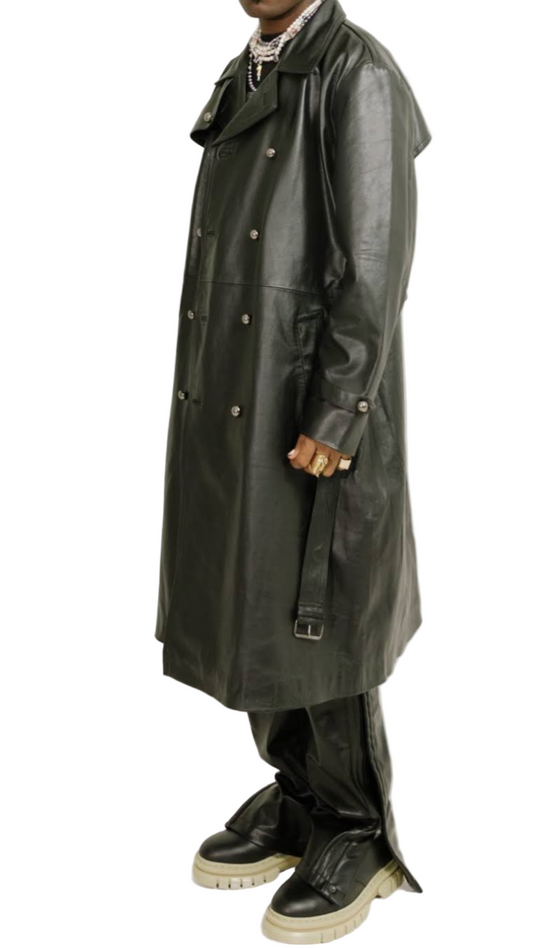 TOIRG Leather Trench Coat