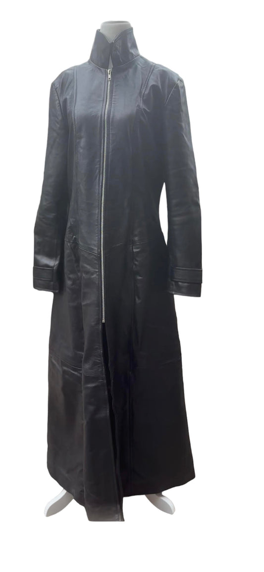 Naqada Women's Leather Trench Coat